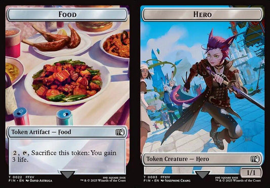 Food (0022) // Hero (0003) Double-Sided Token - Foil