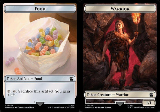 Food (0025) // Warrior (0009) Double-Sided Token - Foil