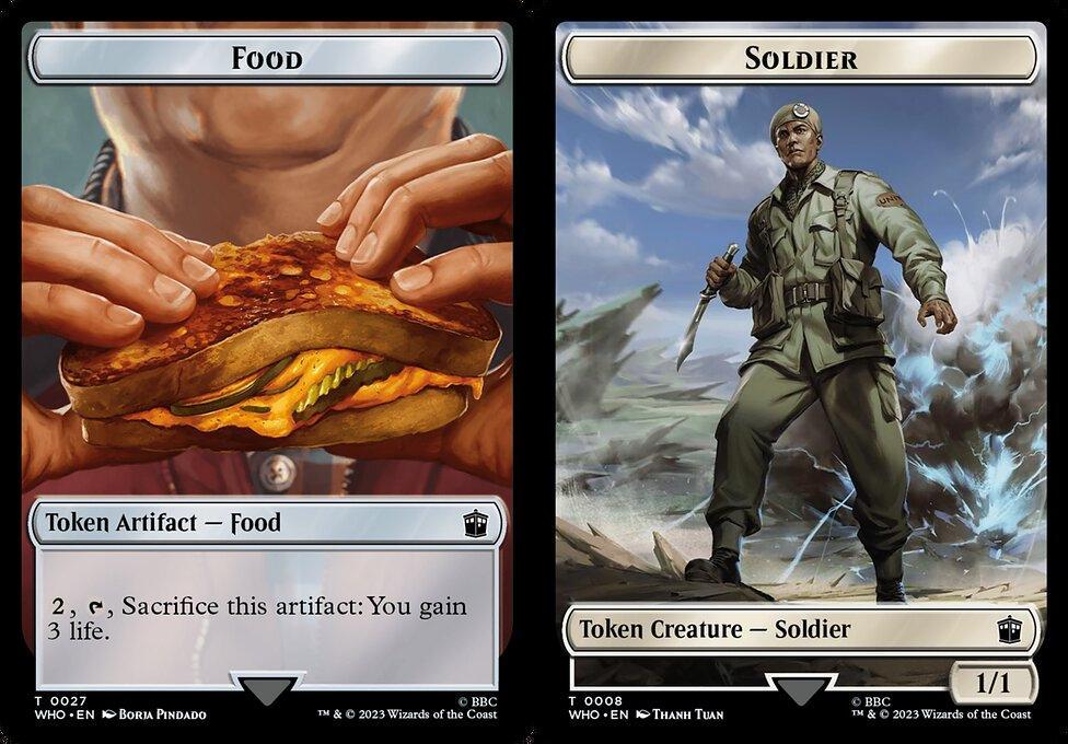 Food (0027) // Soldier (0008) Double-Sided Token - Foil