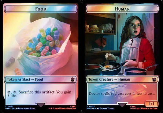 Food (0057) // Human (0037) Double-Sided Token - Surge Foil