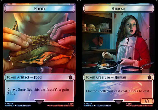 Food (0059) // Human (0037) Double-Sided Token - Surge Foil