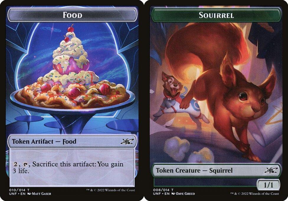 Food (010) // Squirrel (008) Double-Sided Token - Foil