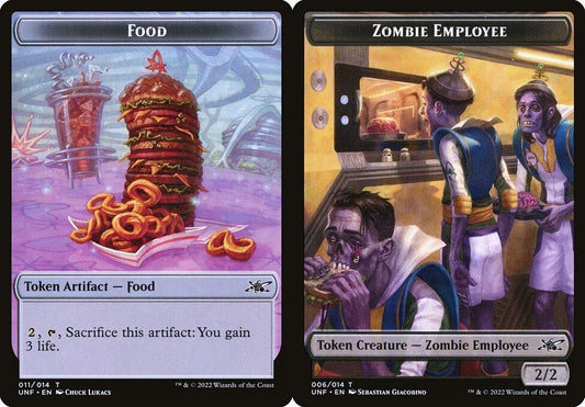 Food (011) // Zombie Employee (006) Double-Sided Token - Foil