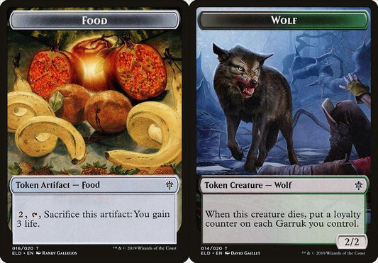 Food (016) // Wolf (014) Double-Sided Token - Foil