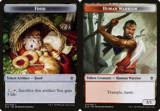 Food (017) // Human Warrior (013) Double-Sided Token - Foil