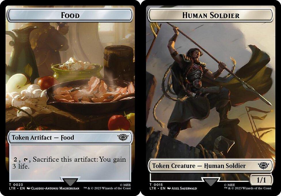 Food (023) // Human Soldier (015) Double-Sided Token - Surge Foil