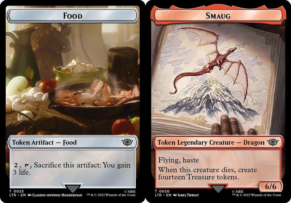 Food (023) // Smaug (020) Double-Sided Token - Surge Foil