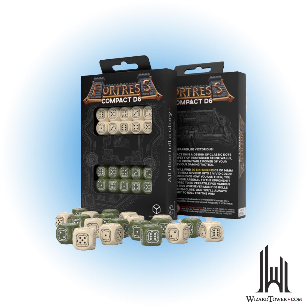Dice Set - Fortress Compact Beige / Olive d6 20ct