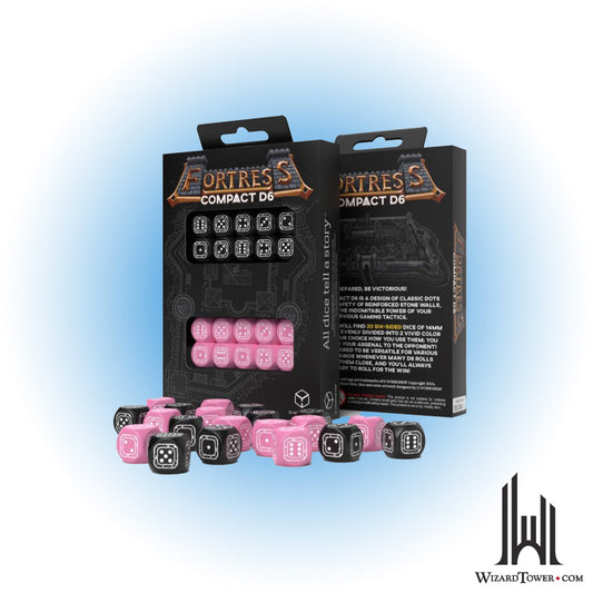 Dice Set - Fortress Compact Black / Pink d6 20ct