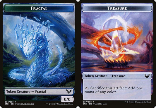 Fractal (003) // Treasure (007) Double-Sided Token - Foil