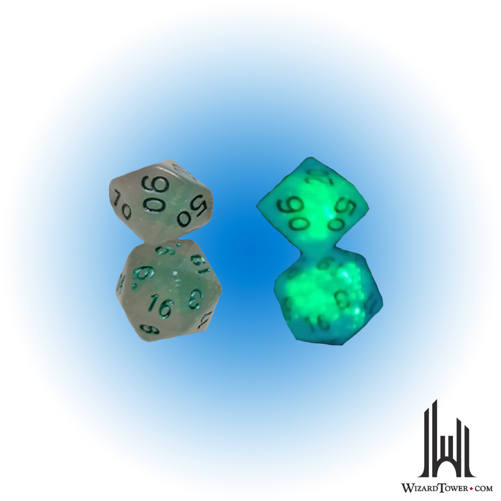 Dice Set - Glow in the Dark Frosted Glowworm 7ct