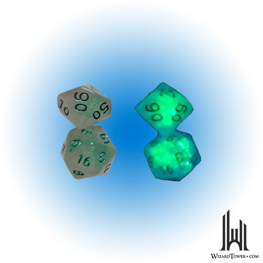Dice Set - Glow in the Dark Frosted Glowworm 7ct