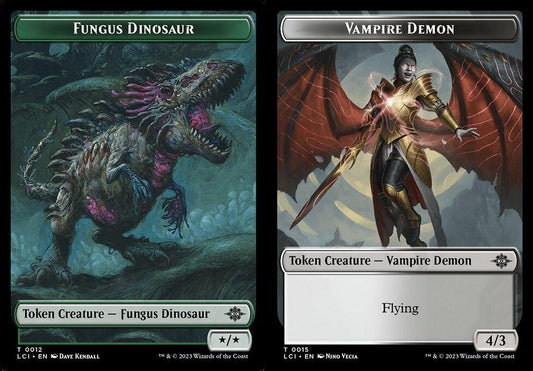 Fungus Dinosaur (0012) // Vampire Demon (0015) Double-Sided Token - Foil