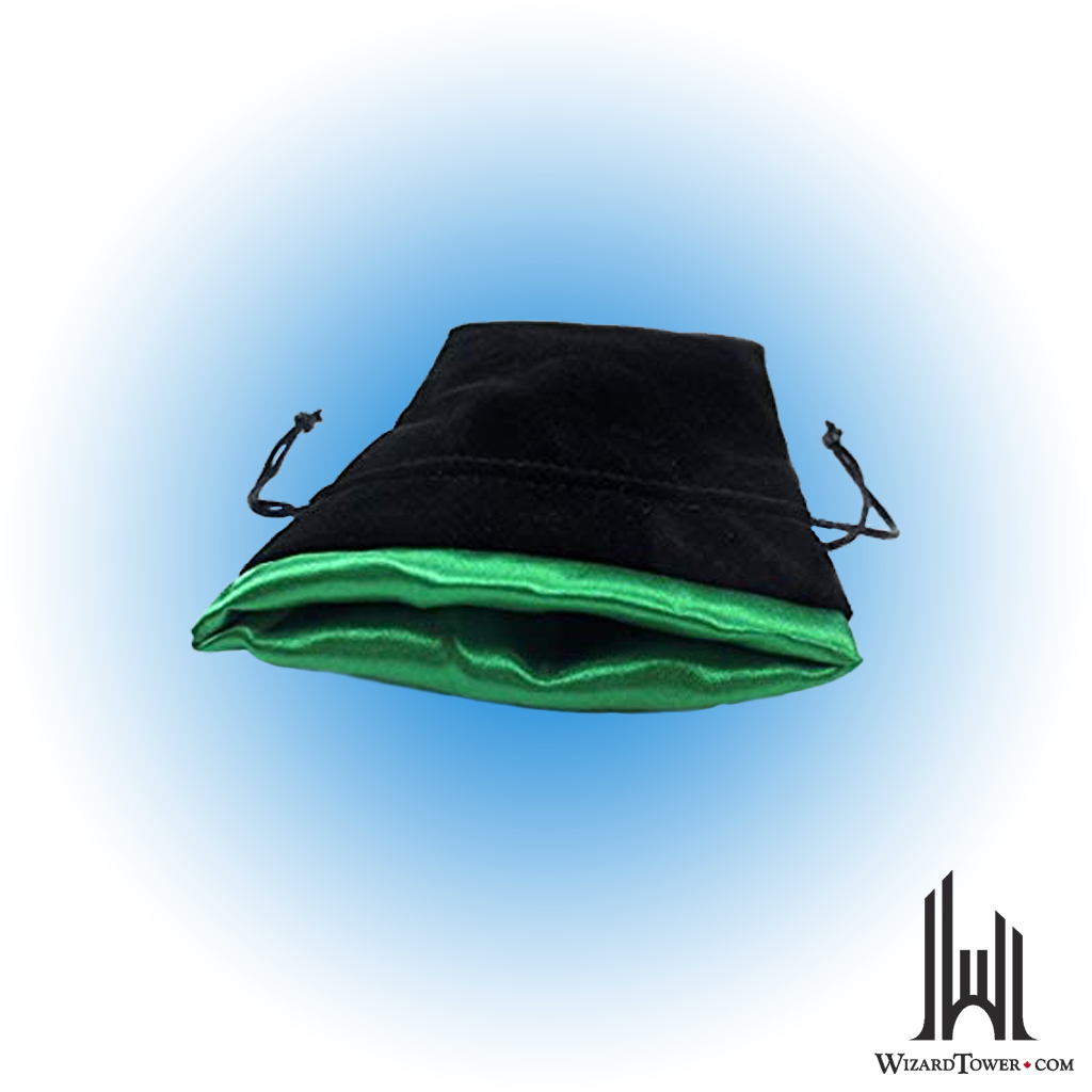 Dice Bag - Black / Green 5" x 8"