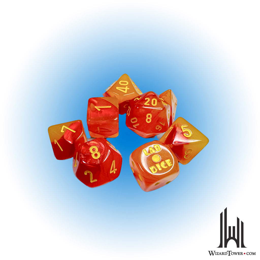 Dice Set - Gemini Red / Yellow Luminary 7ct
