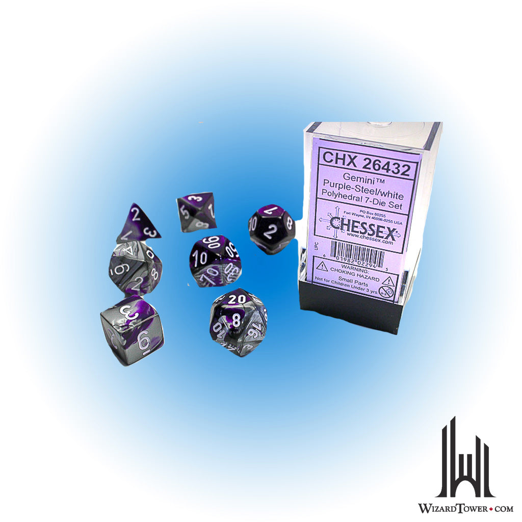 Dice Set - Gemini Purple-Steel / White 7ct
