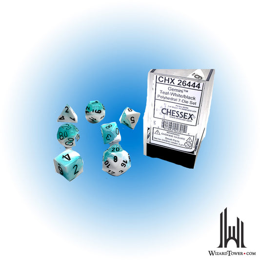 Dice Set - Gemini Teal-White / Black 7ct