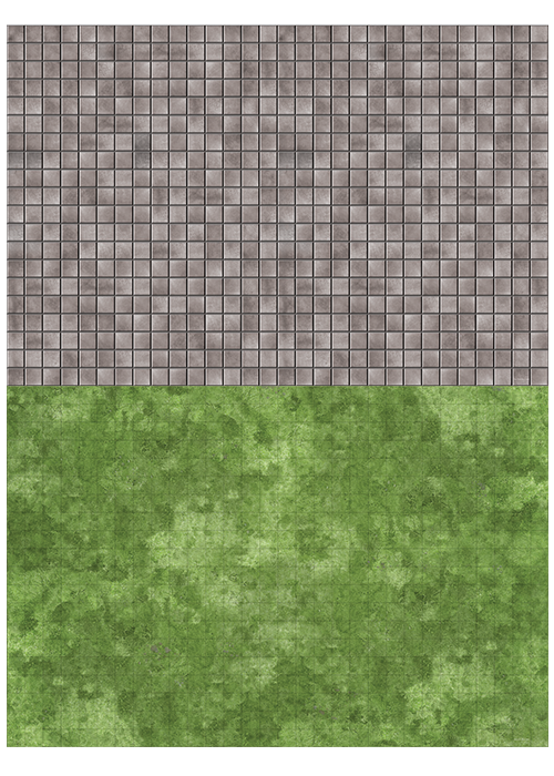 Gaming Mat - Grass & Dungeon Vinyl Battle Mat 20" x 30" - Set of 2