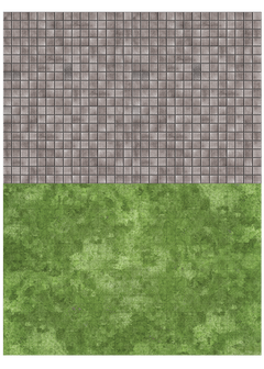 Gaming Mat - Grass & Dungeon Vinyl Battle Mat 20" x 30" - Set of 2