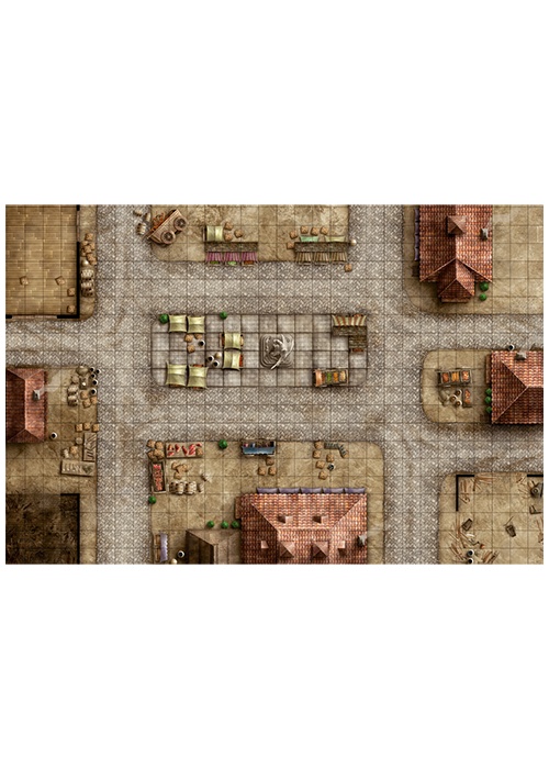 Gaming Mat - Market Square Vinyl Battle Mat 20" x 30"