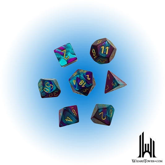 Dice Set - Gemini Purple-Teal / Gold Mini 7ct