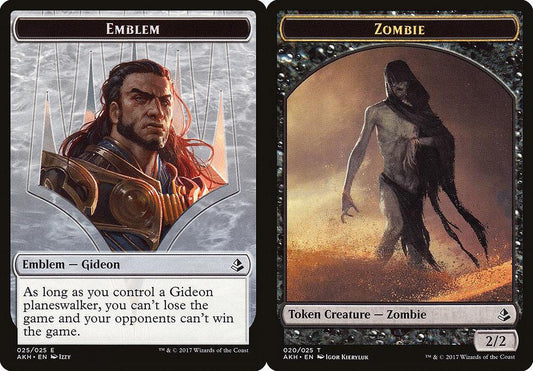 Gideon of the Trials Emblem (025) // Zombie (020) Double-Sided Token