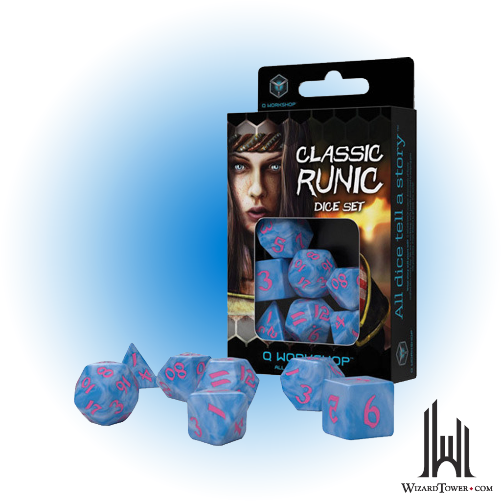 Dice Set - Runic Glacier / Pink 7ct