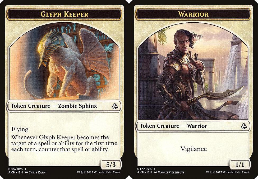 Glyph Keeper (005) // Warrior (017) Double-Sided Token