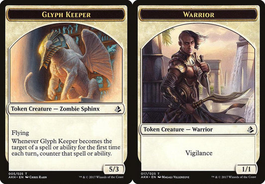 Glyph Keeper (005) // Warrior (017) Double-Sided Token