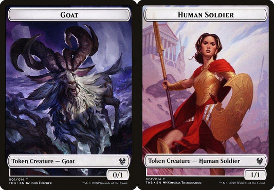 Goat (001) // Human Soldier (002) Double-Sided Token - Foil