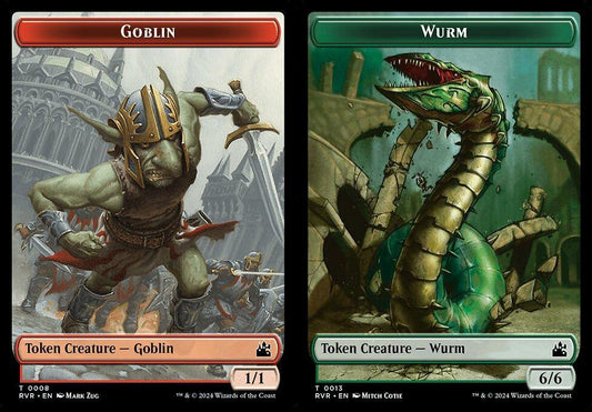Goblin (0008) // Wurm (0013) Double-Sided Token - Foil