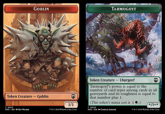 Goblin (0013) // Tarmogoyf (0022) Double-Sided Token - Ripple Foil