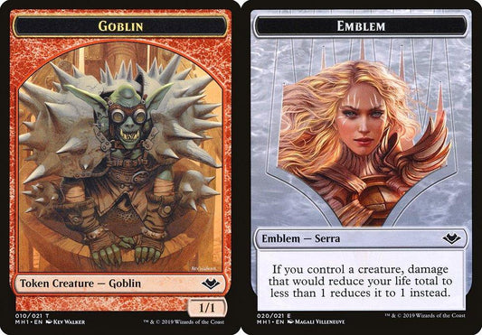 Goblin (010) // Serra the Benevolent Emblem (020) Double-Sided Token