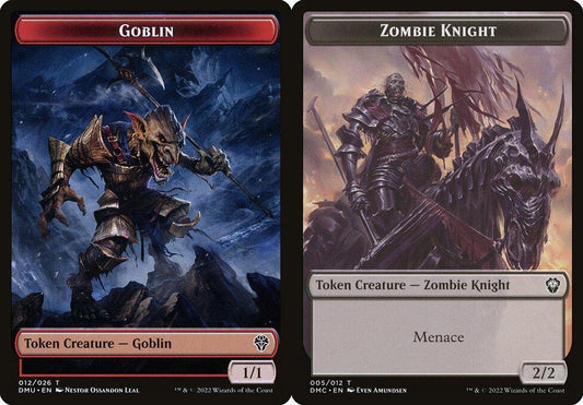 Goblin (012) // Zombie Knight (005) Double-Sided Token