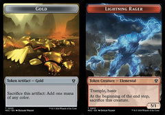 Gold (0025) // Lightning Rager (0013) Double-Sided Token
