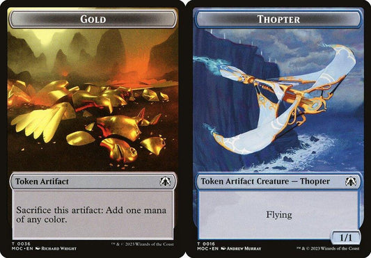 Gold (0036) // Thopter (0016) Double-Sided Token