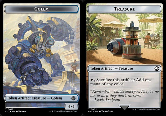 Golem (0013) // Treasure (0002) Double-Sided Token - Foil