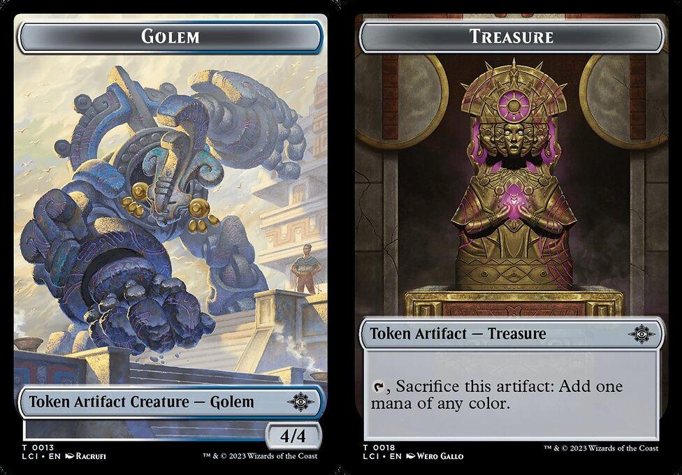 Golem (0013) // Treasure (0018) Double-Sided Token - Foil