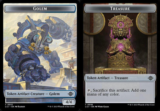 Golem (0013) // Treasure (0018) Double-Sided Token - Foil