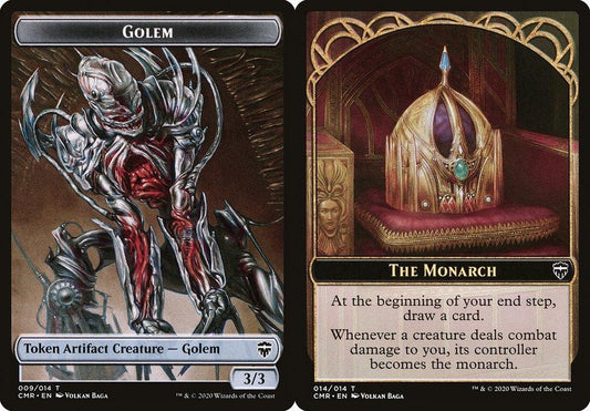 Golem (009) // The Monarch (014) Double-Sided Token - Foil
