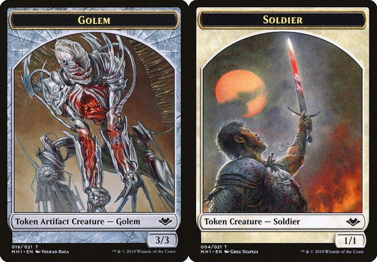 Golem (018) // Soldier (004) Double-Sided Token