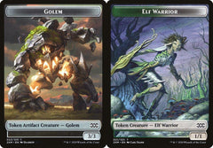 Golem (023) // Elf Warrior (021) Double-Sided Token - Foil