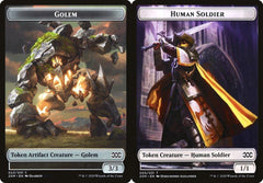 Golem (023) // Human Soldier (005) Double-Sided Token - Foil