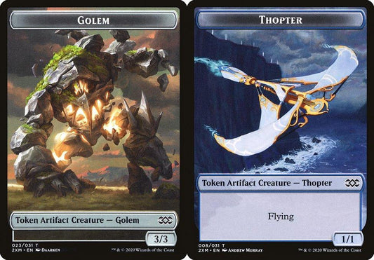Golem (023) // Thopter (008) Double-Sided Token - Foil