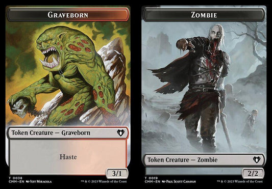Graveborn (0038) // Zombie (0019) Double-Sided Token
