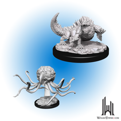 Unpainted Miniature - Dungeons & Dragons - Grell and Basilisk