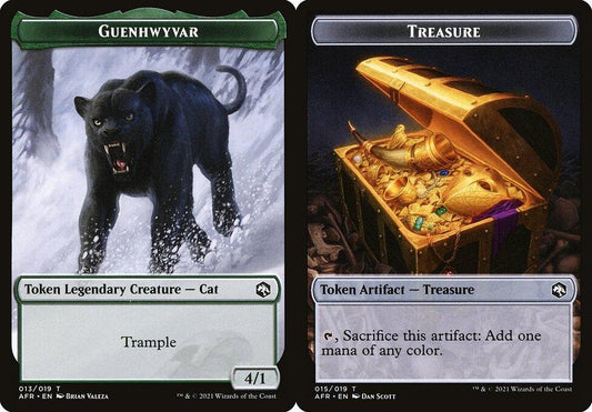 Guenhwyvar (013) // Treasure (015) Double-Sided Token - Foil