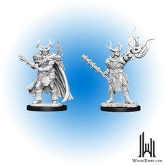 Unpainted Miniature - Dungeons & Dragons - Half-Orc Druid
