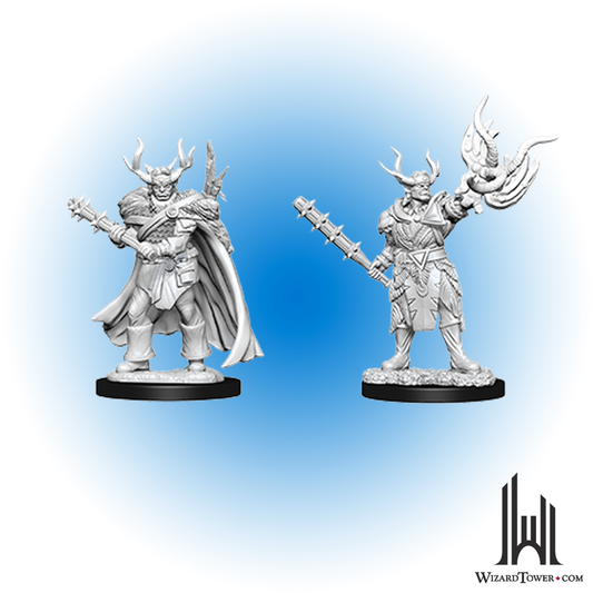 Unpainted Miniature - Dungeons & Dragons - Half-Orc Druid