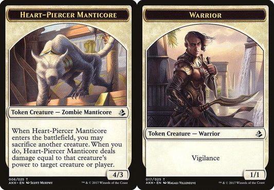 Heart-Piercer Manticore (006) // Warrior (017) Double-Sided Token